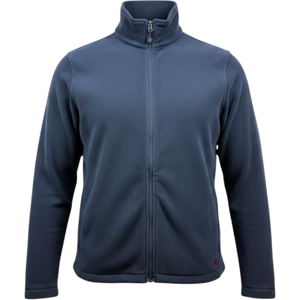 Woolrich Mens 16091 Deep Indigo Full Zip Fleece Jacket Navy Blue Large